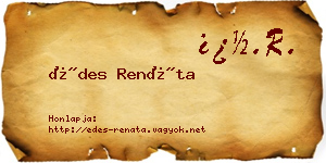 Édes Renáta névjegykártya